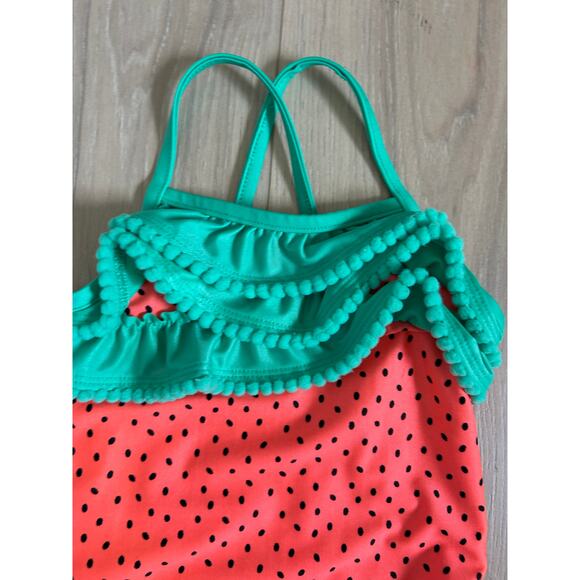 Cat & Jack Baby Girl Watermelon One Piece Swimsuit - 18 Months - Picture 3 of 5